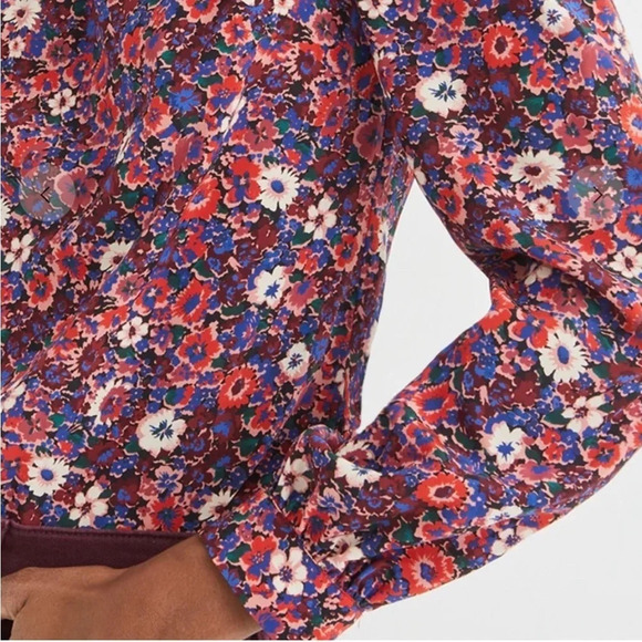 Veronica Beard Silk Chilton Blouse Pink Floral 4 - Picture 5 of 16